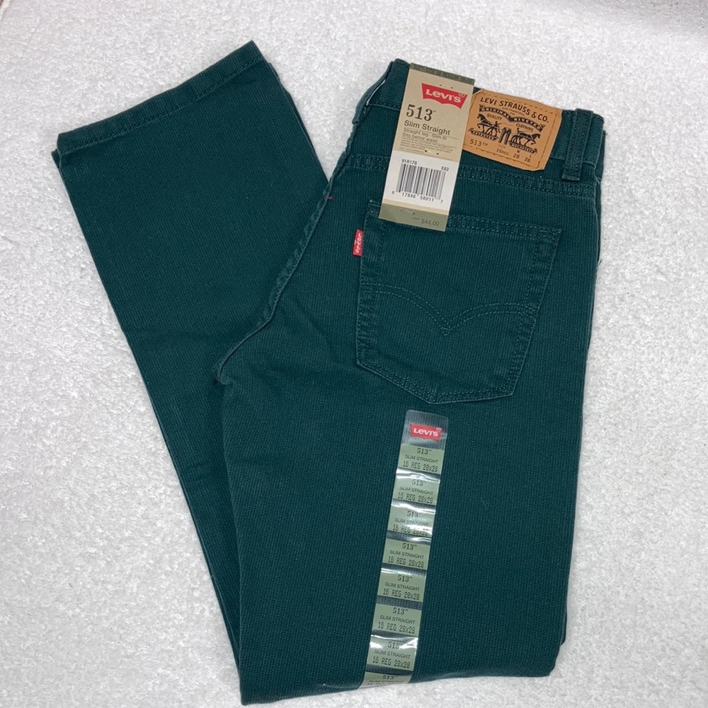 NWT Levi’s 513 slim straight 28x28 ponderosa  pine size 16